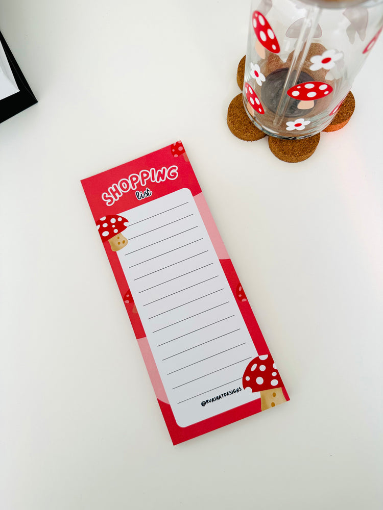 Mushroom Shopping List Notepad