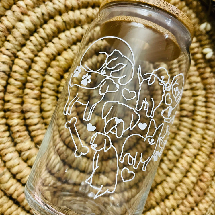 Dog Outline Beer Can Glass