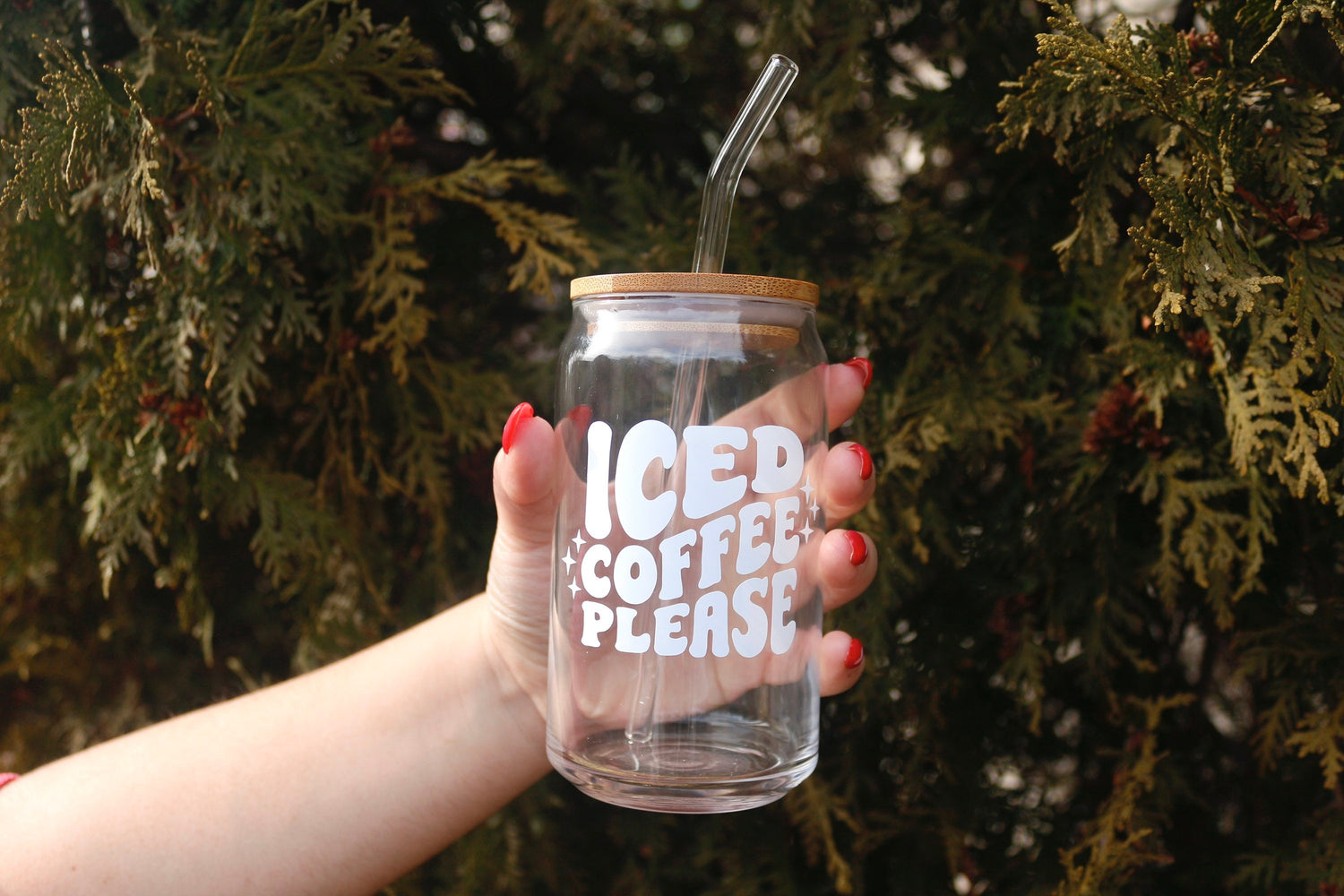 Iced Coffee Please Beer Can Glass