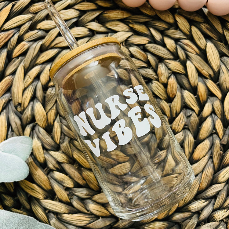 Nurse Vibes Beer Can Glass